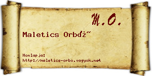Maletics Orbó névjegykártya